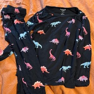 Kyte Kids Black Dinosaur Pajama Set - Pink & Blue Dino Print